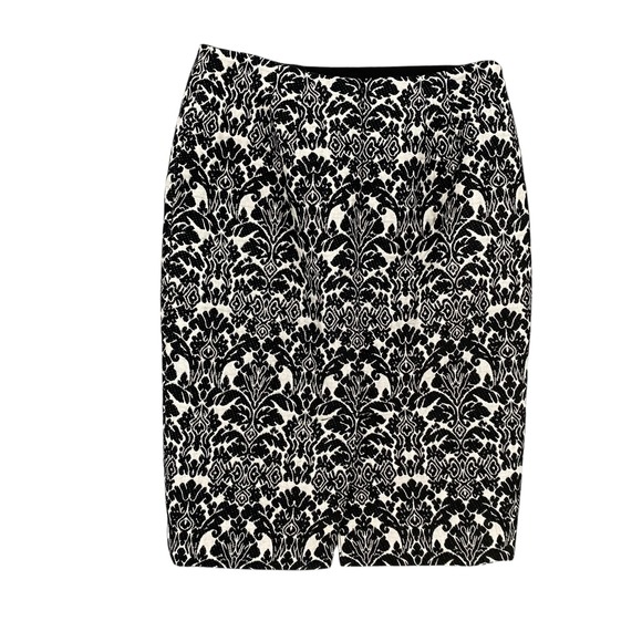 Pencil Skirt Black & White Damask Print Career Wear‎ Party Size 0 Petite - Picture 10 of 12